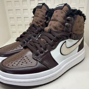 Nike Air Jordan 1 Mid SE Shoes Youth Size 6.5Y Brown Sherpa Fleece DC7723-200
